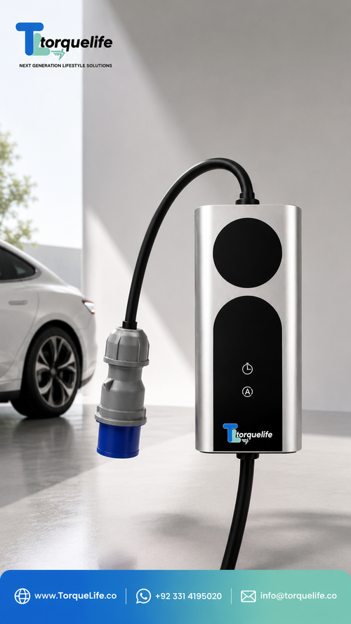 Smart Pro 7kw Portable Ev Charger & CEE Home Adapter | TorqueLife Pakistan